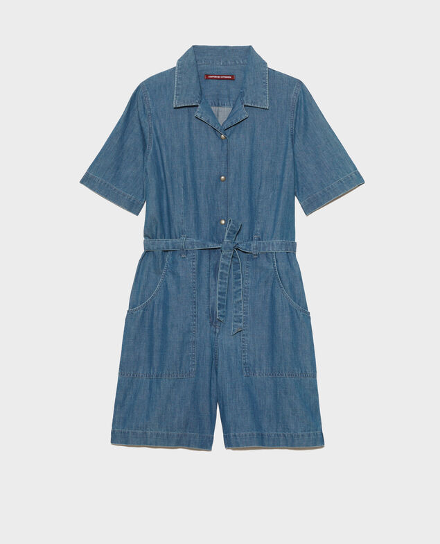 Kurzer Jumpsuit aus Jeans Denim blue