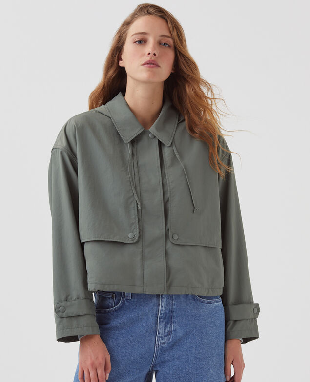 Kurzer Blouson mit wasserabweisender Kapuze J560 basil dark green
