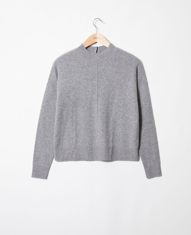 Pullover mit Knöpfen im Rücken 100 % Kaschmir Light grey