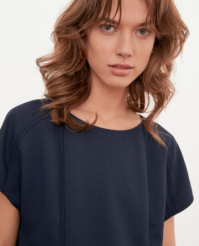 Top aus Krepp Marine