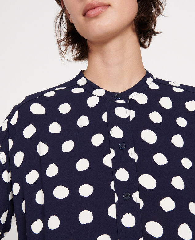 Gerade geschnittene Bluse Dots maritime blue