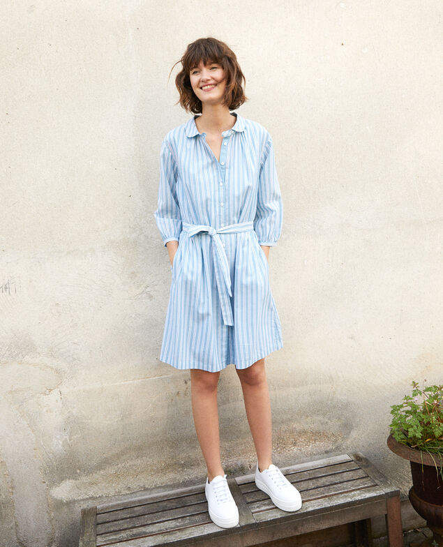 Kleid mit Hemdkragen Blau