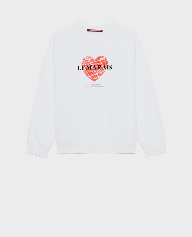 Sweatshirt aus Molton Brilliant white