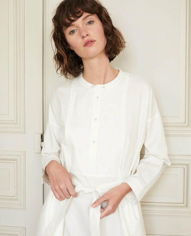 Kleid mit Plastron Weiß