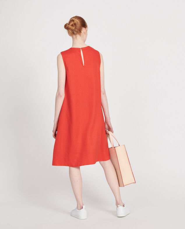 Kleid aus 100 % Leinen Fiery red