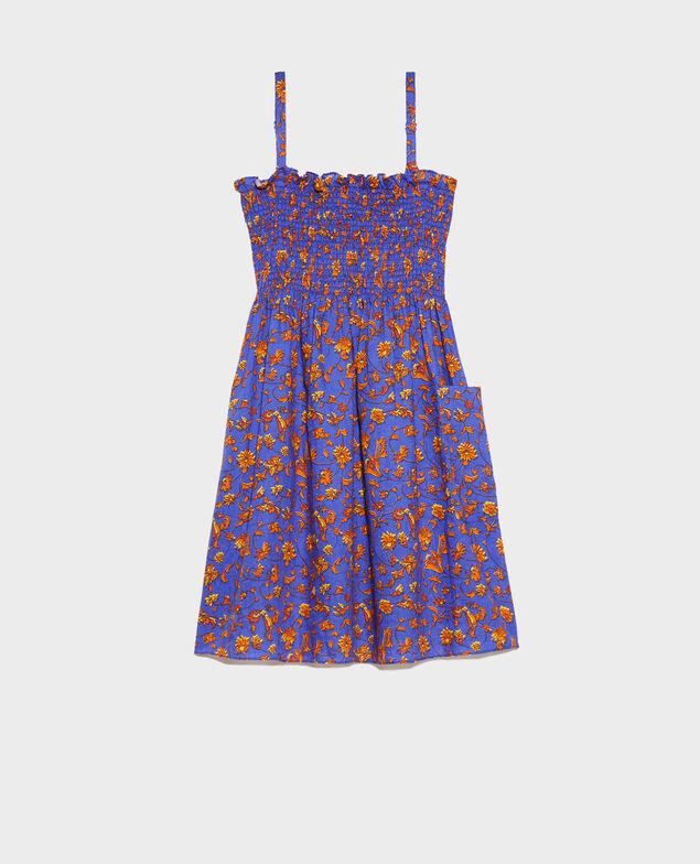 Kurzes Kleid aus Leinen Indie-big-blue