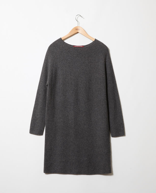 3D-Strickkleid 100 % Kaschmir Dark grey
