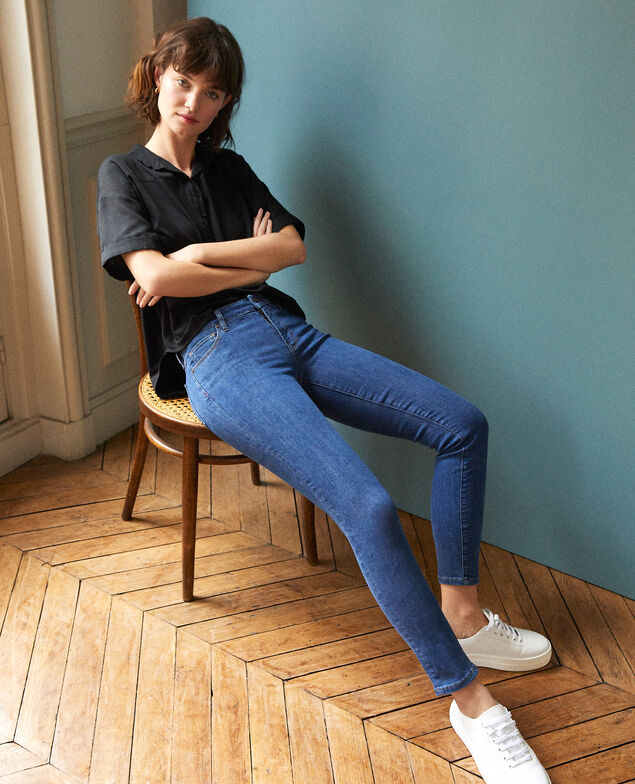 Skinny-Jeans mit 7/8-Cropped-Länge Blau