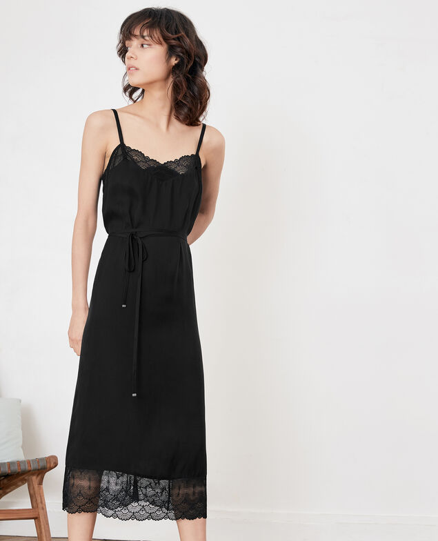 Kleid im Lingeriestil mit Spitze Noir