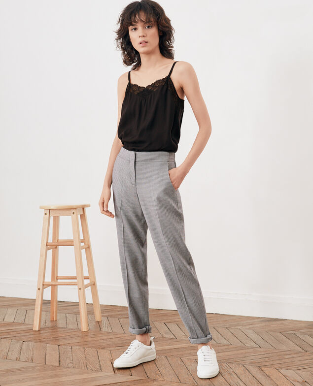 Jaquard-Hose mit Hahnentrittmuster Pied de poule