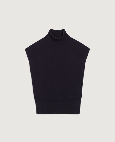 Ärmelloser Pullover aus Kaschmir  K691 navy st gray