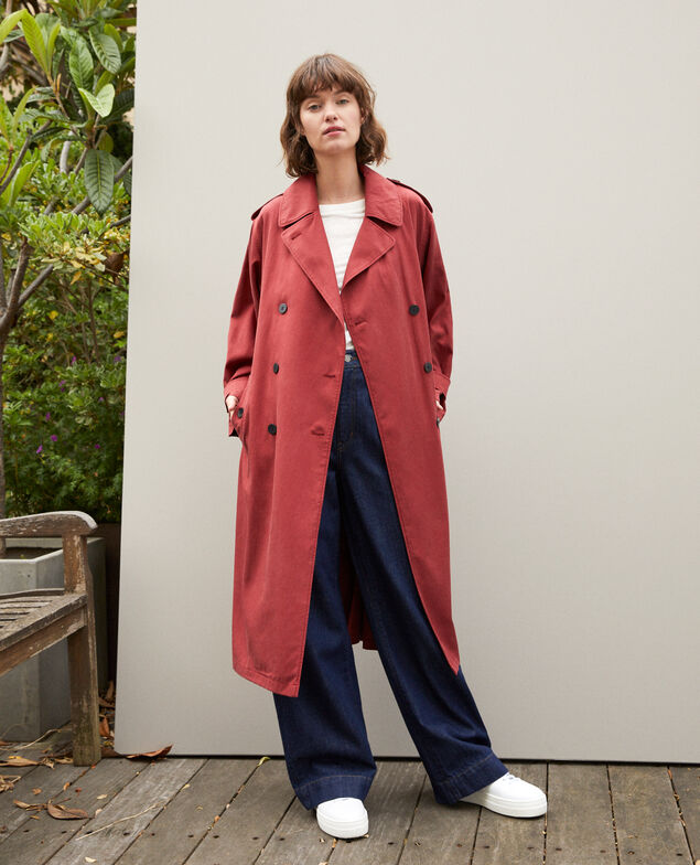 Halblanger Trenchcoat  Rot