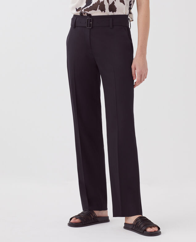 COLETTE - Eng anliegende, gerade geschnittene Hose aus Wolle H091 black beauty