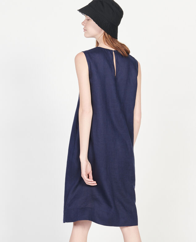 Kleid aus 100 % Leinen Maritime blue