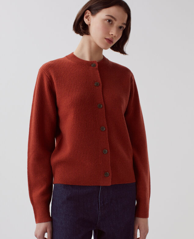 Cardigan aus Wolle U270 orange