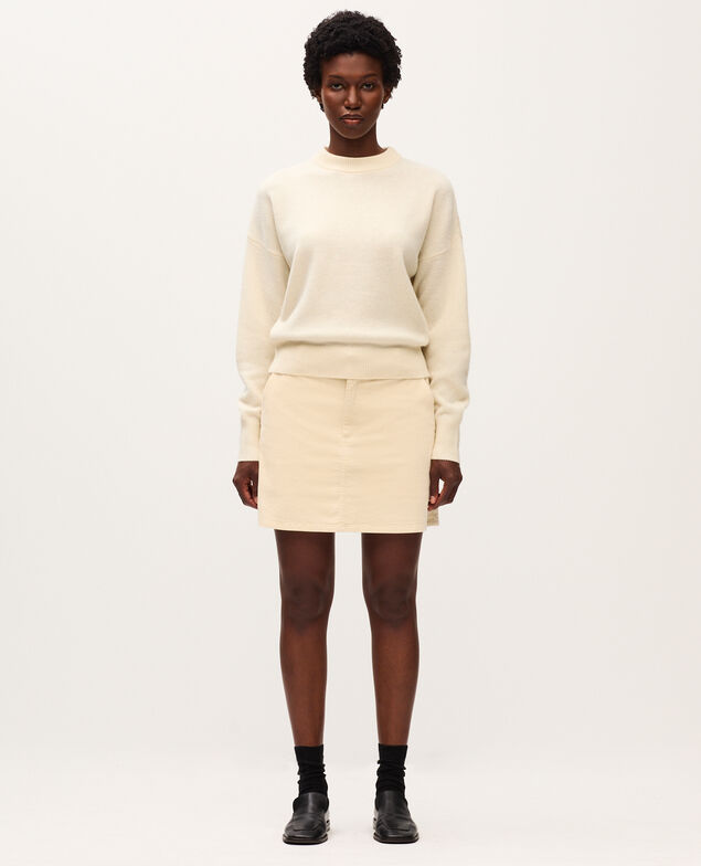 Pullover mit Rundhalsausschnitt aus Wolle U010 off white