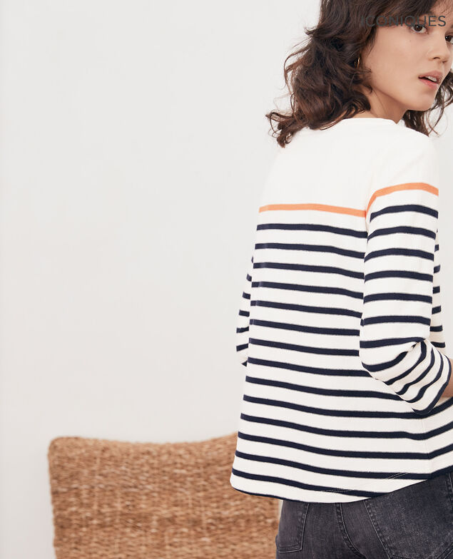 Matrosen-T-Shirt Kaolin/navy