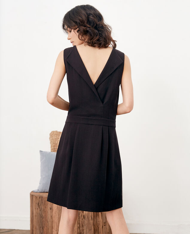 Kleid mit Rückendekolleté Noir