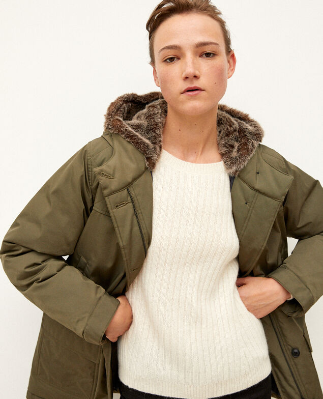 Parka mit einer Kapuze Olive night