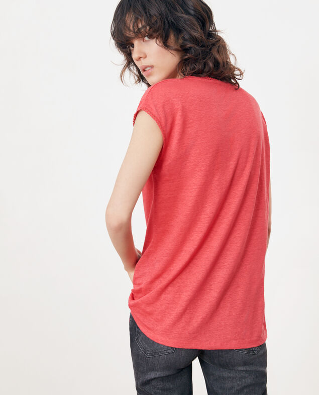 T-Shirt aus Leinen Ultra pink