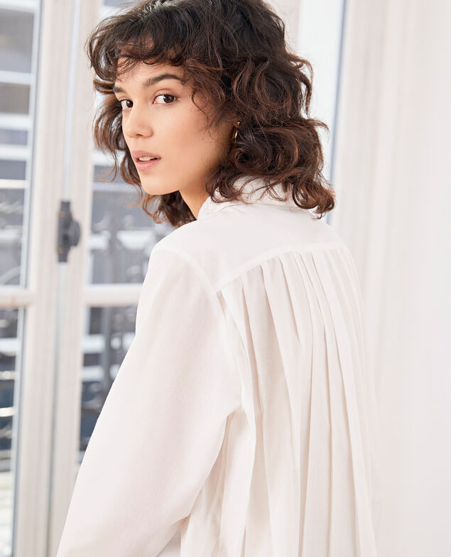 Bluse mit Rückenfalten Blanc