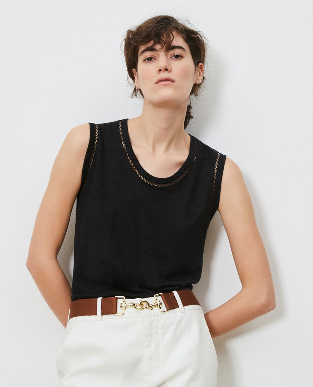 Top aus Leinen Black beauty