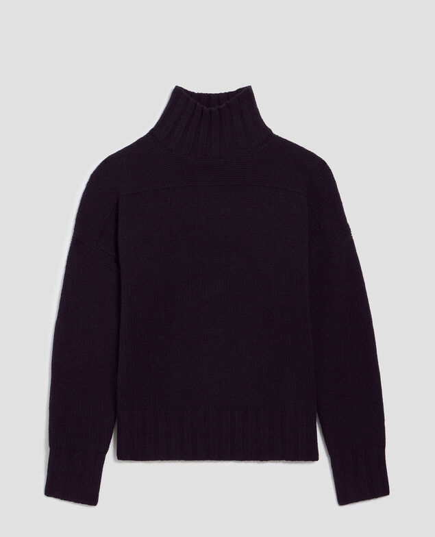 Rollkragenpullover aus Wolle H695 night sky