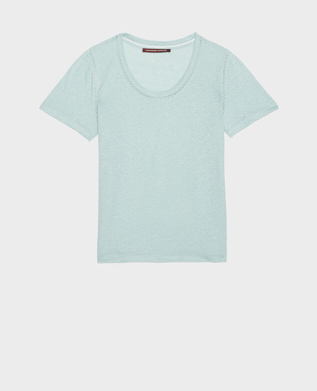 T-Shirt aus Leinen Blue haze