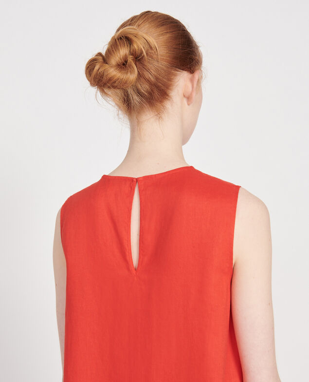 Kleid aus 100 % Leinen Fiery red