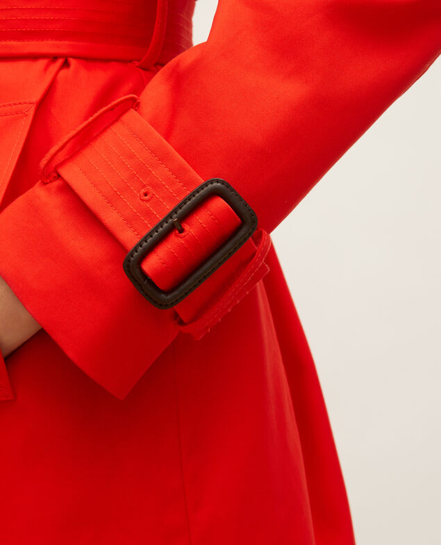 CATHERINE - Ikonischer Trenchcoat aus Baumwolle Fiery red