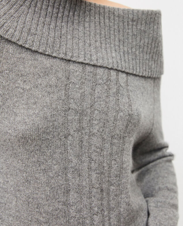 Pullover mit Zopfmuster Grau