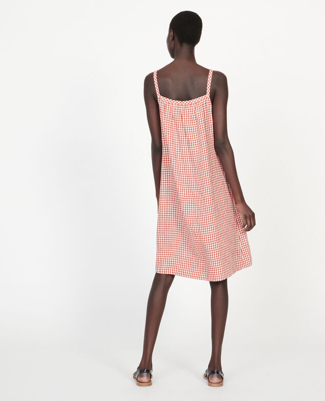 Baumwollkleid Vichy ketchup buttercream