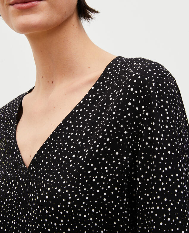 Langärmliges gemustertes Top  Print constellation black