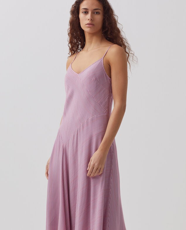 Kleid mit Spaghetti-Trägern 0721 lilac stripe