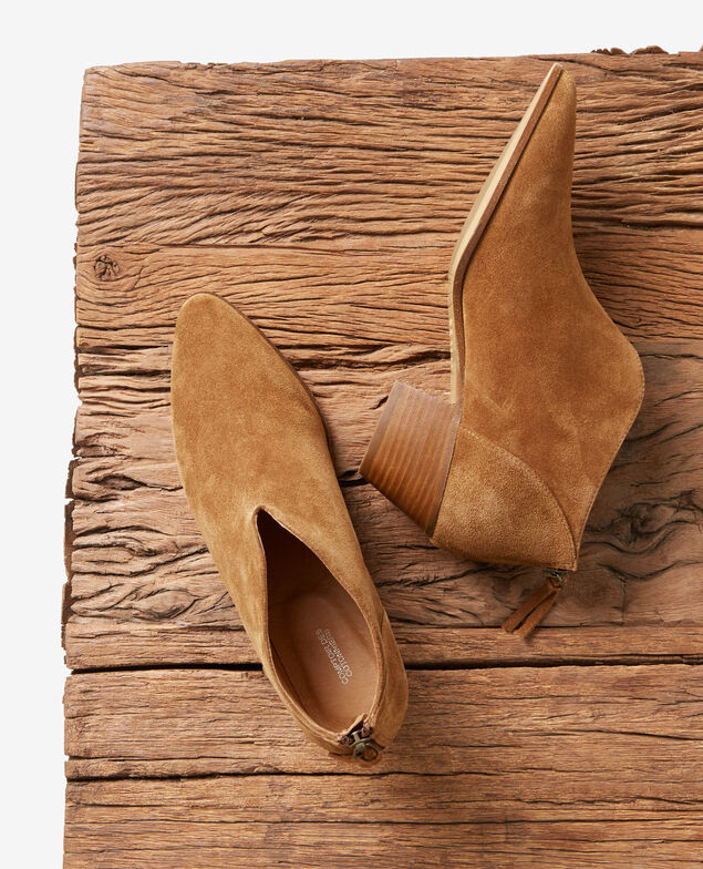 Wildleder-Stiefeletten Cognac