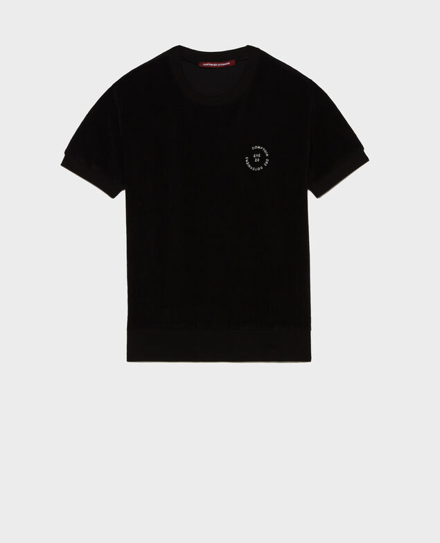 Frottee-T-Shirt aus 100 % Baumwolle Black beauty