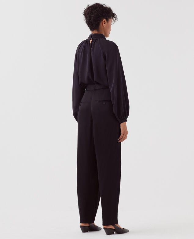 Satinierte Hose mit fließendem Fall H091 black beauty