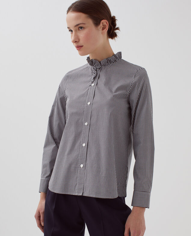 Baumwollbluse H095 gingham checks