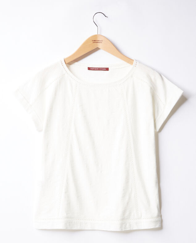 T-Shirt mit Borten Blanc