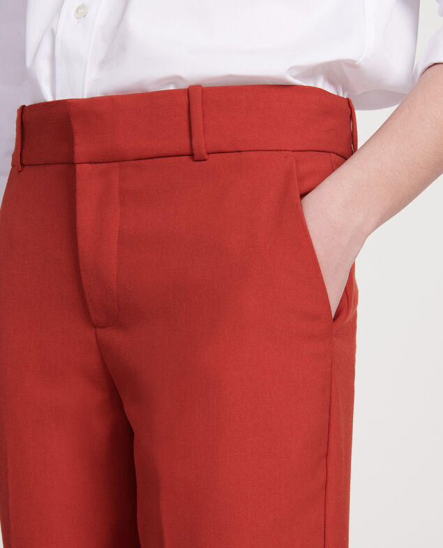 Maskuline Hose aus glatter Wolle Ketchup