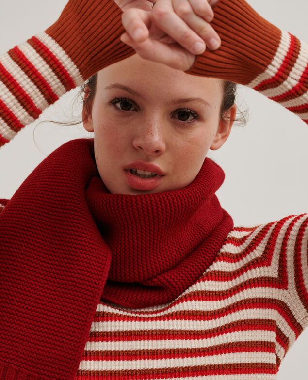 Gestrickter Wollschal Royale red