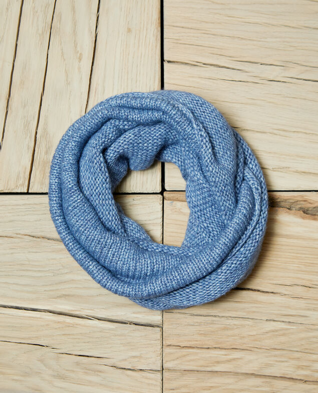 Breiter, grob gestrickter Schal Adriatic blue