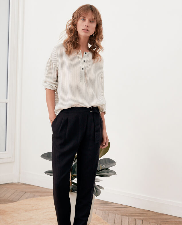 Gestreifte Bluse Off white/black stripes