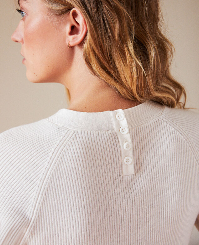 Pullover mit Knöpfen im Rücken Off white