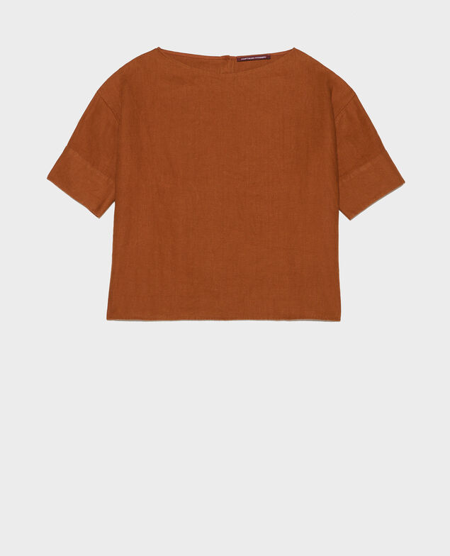 Weites Top aus Leinen Monks robe