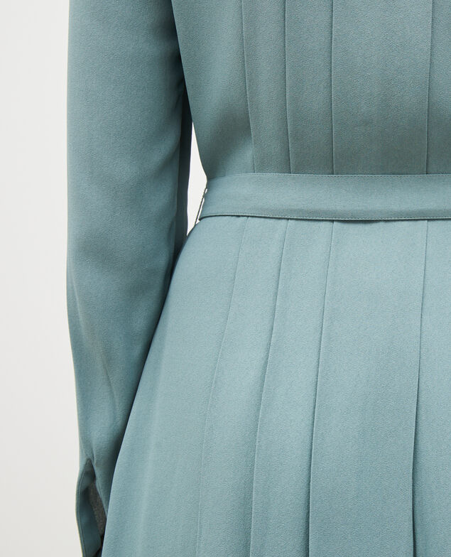 Plissee-Kleid mit Gürtel  Treillis