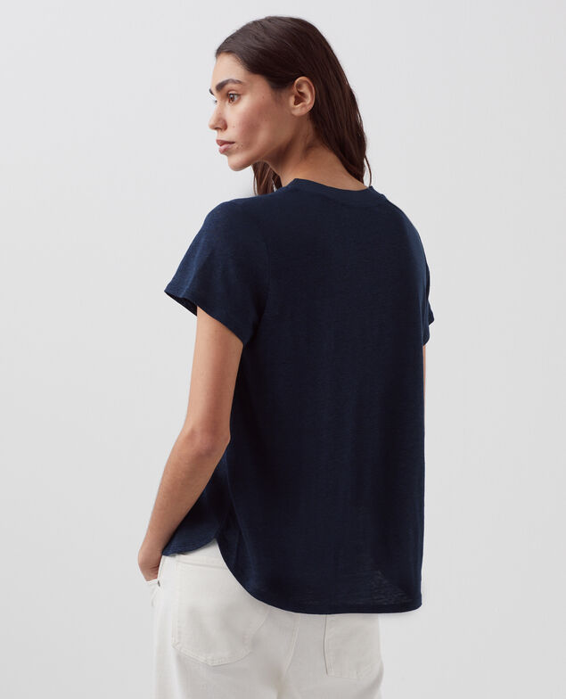 AMANDINE -  T-Shirt mit Rundhalsausschnitt aus Baumwolle H695 night sky