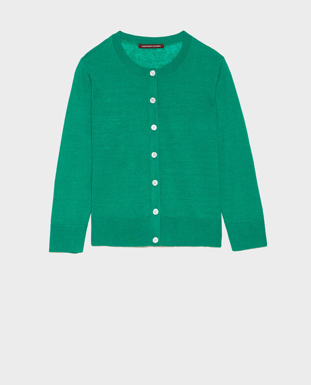 Cardigan aus Leinen und Bio-Baumwolle Golf green