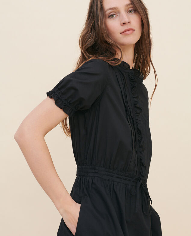 Kurzärmliges Kleid aus Baumwolle 7016c 09 black