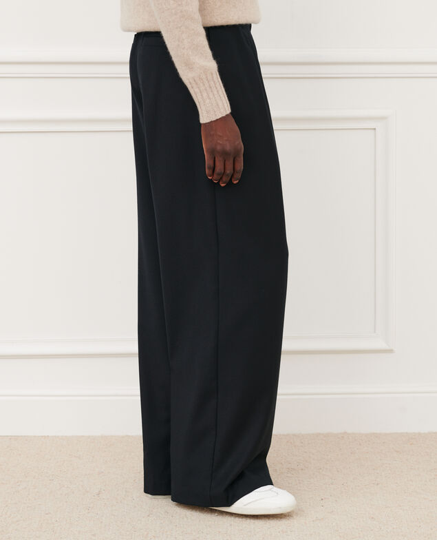 YVONNE - Weite Hose aus Kaschmir und Wolle 4216 black_beauty